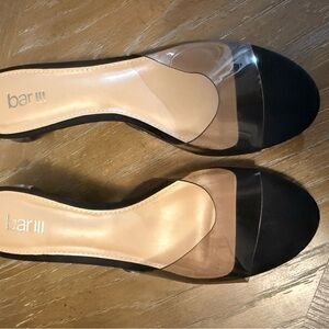Bar III Black and Clear Flats
